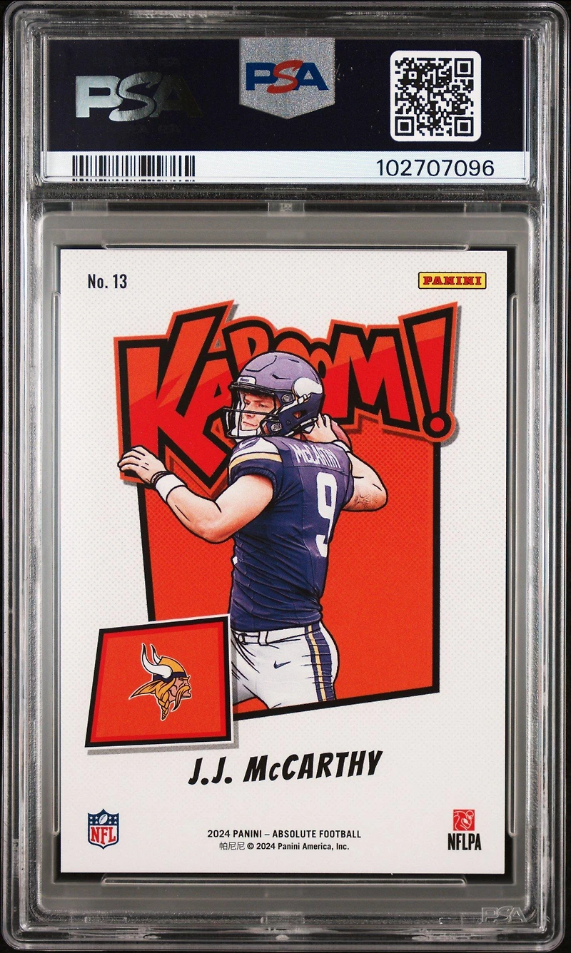 2024 Panini Absolute Kaboom! Horizontal 13 Jj Mccarthy PSA 9