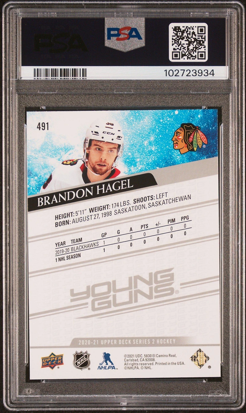2020 Upper Deck 491 Brandon Hagel PSA 10