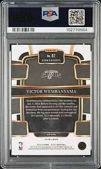 2023 Panini Select 87 Victor Wembanyama Silver Prizm PSA