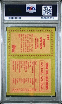 1985 Topps 717 Tony Gwynn PSA 9