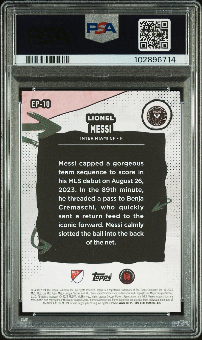 2024 Topps Mls Superstars Epic Performances Ep10 Lionel Messi PSA 10
