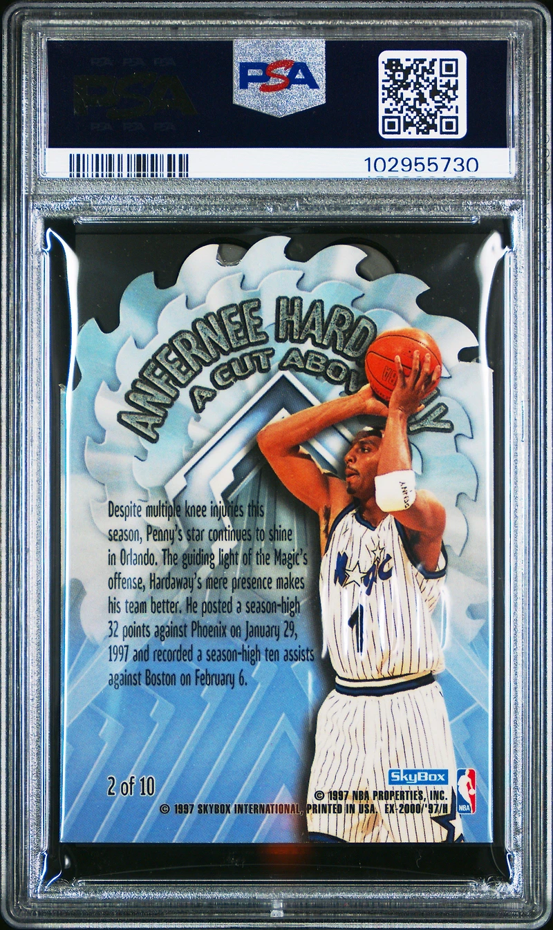 1996 Skybox E-x2000 A Cut Above 2 Anfernee Hardaway PSA 8