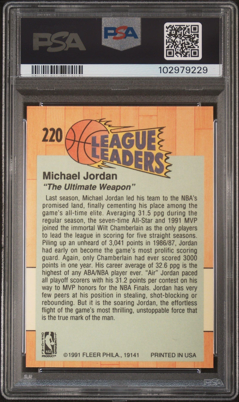 1991 Fleer 220 Michael Jordan PSA