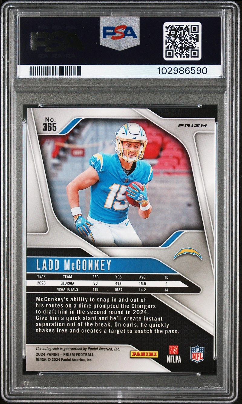 2024 Panini Prizm 365 Ladd Mcconkey Autograph PSA 10