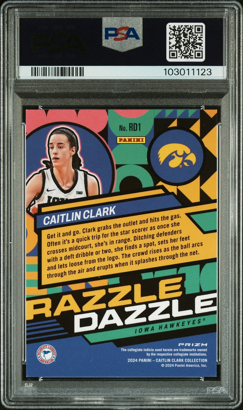 2024 Panini Caitlin Clark Collection Razzle Dazzle Rd1 Caitlin Clark PSA