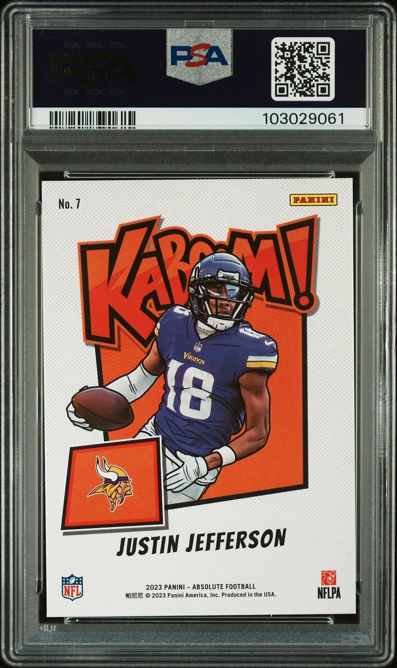 2023 Panini Absolute Kaboom! Horizontal 7 Justin Jefferson PSA 9