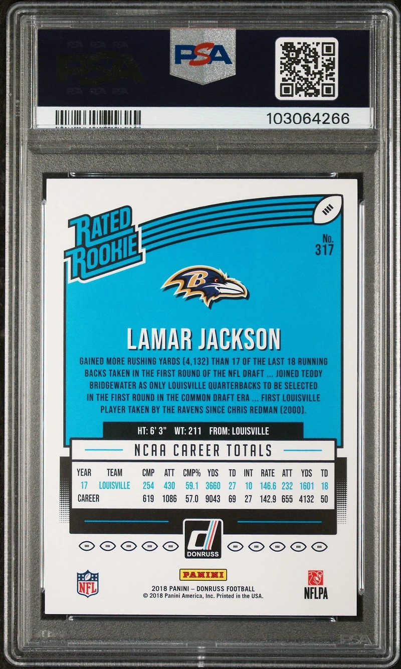 2018 Panini Donruss 317 Lamar Jackson PSA