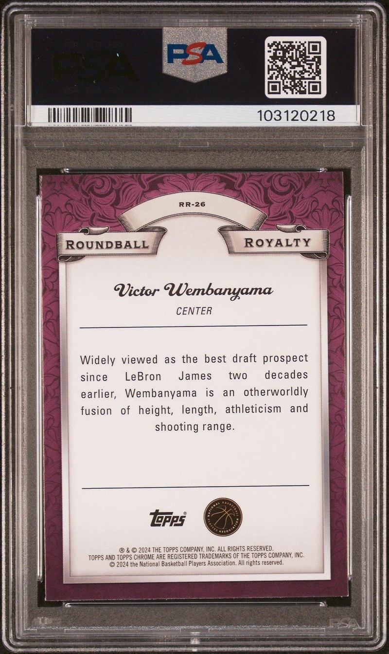 2023 Topps Chrome Roundball Royalty Rr26 Victor Wembanyama PSA