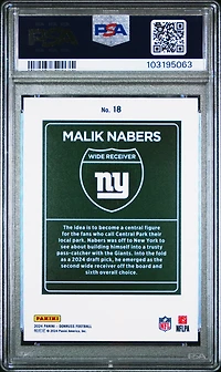 2024 Panini Donruss Downtown! 18 Malik Nabers PSA