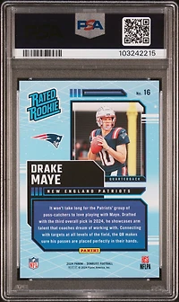 2024 Panini Donruss Rated Rookies Retro 16 Drake Maye PSA