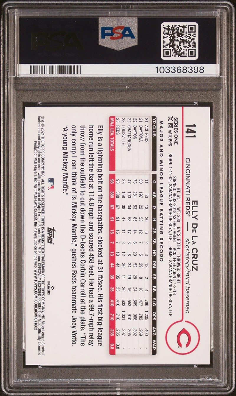 2024 Topps 141 Elly De La Cruz PSA