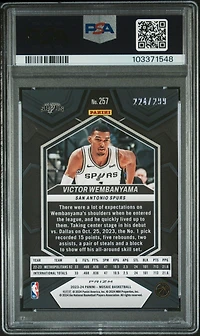 2023 Panini Mosaic 257 Victor Wembanyama Red Seismic PSA