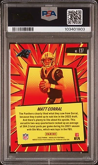 2022 Panini Absolute Explosive E37 Matt Corral PSA 9