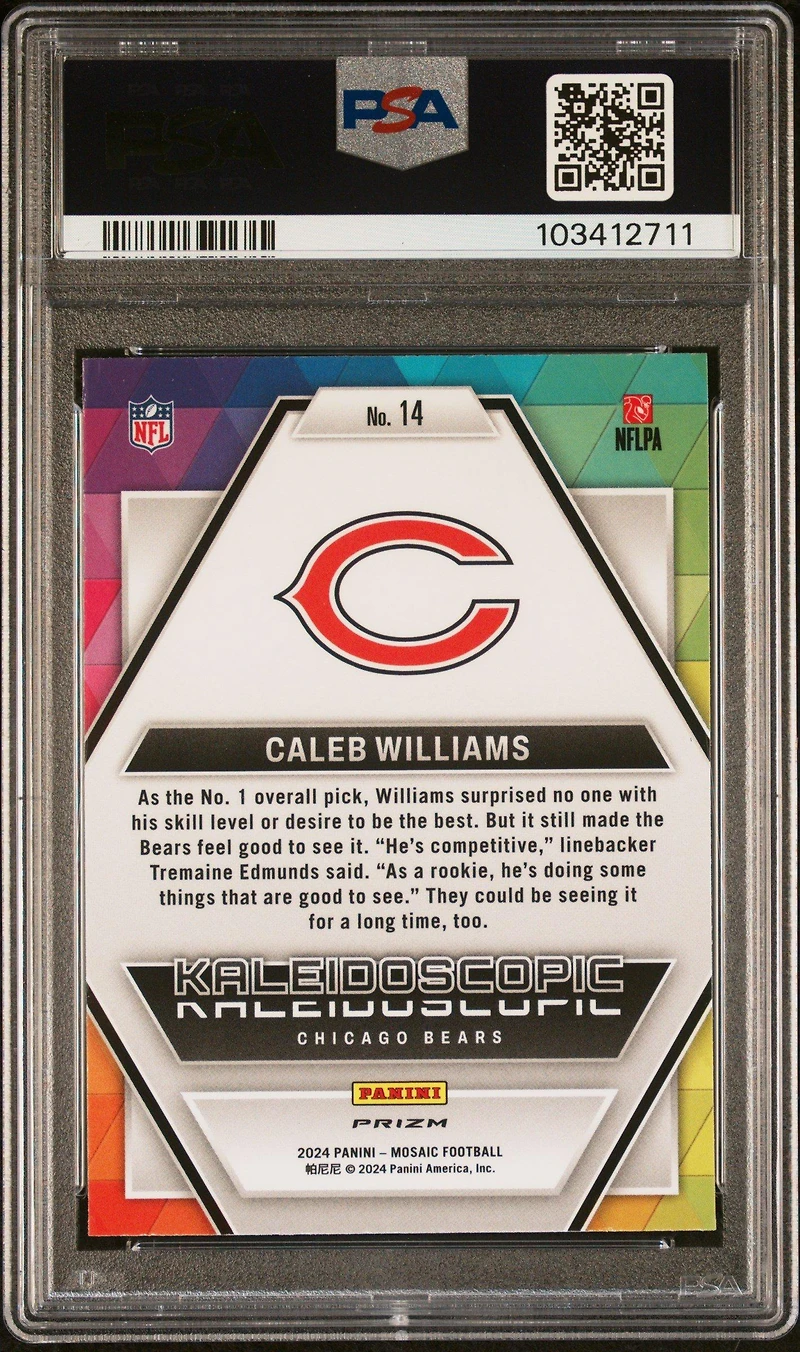 2024 Panini Mosaic Kaleidoscopic 14 Caleb Williams PSA