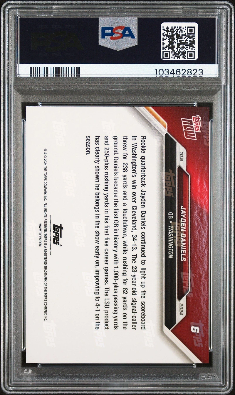 2024 Topps Now 6 Jayden Daniels PSA 10