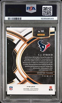 2023 Panini Select Cj Stroud Die-cut Red & Yellow Prizm PSA