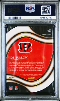 2020 Panini Select 346 Joe Burrow Die-cut Prizm PSA