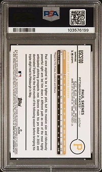 2024 Topps Chrome Sapphire Update Series 100 Paul Skenes PSA 10
