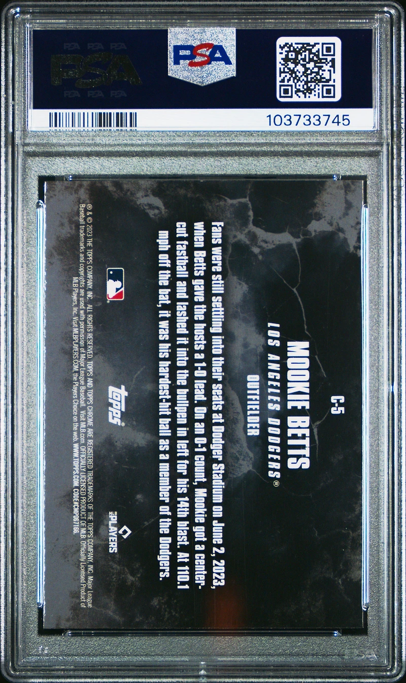 2023 Topps Chrome Update Crushed C5 Mookie Betts PSA 10