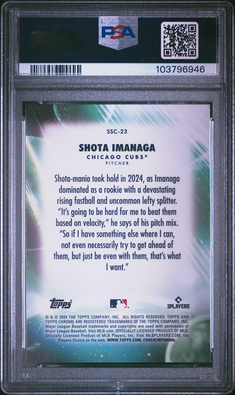 2024 Topps Chrome Update Stratospheric Stars 23 Shota Imanaga PSA 10