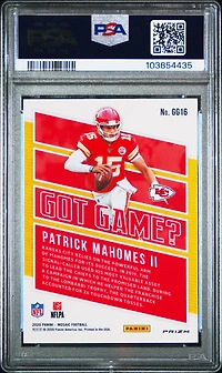 2020 Panini Mosaic Got Game? Gg16 Patrick Mahomes Ii Mosaic PSA 10