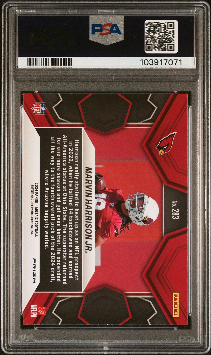 2024 Panini Mosaic 283 Marvin Harrison Jr. Green PSA 10