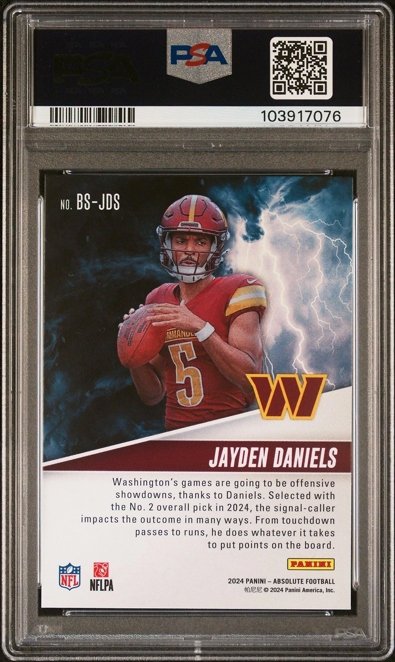 2024 Panini Absolute By Storm Bsjds Jayden Daniels PSA 9