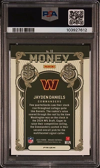 2024 Panini Mosaic Money 10 Jayden Daniels PSA 9