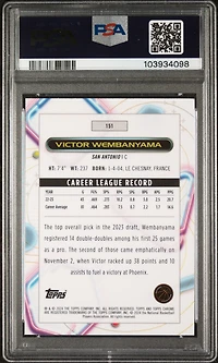 2023 Topps Cosmic Chrome 151 Victor Wembanyama PSA 10
