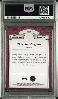 2023 Topps Chrome Roundball Royalty Rr26 Victor Wembanyama Blue Basketball Refractor PSA 10