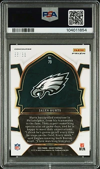 2022 Panini Select 79 Jalen Hurts Dragon Scale Prizm PSA 10