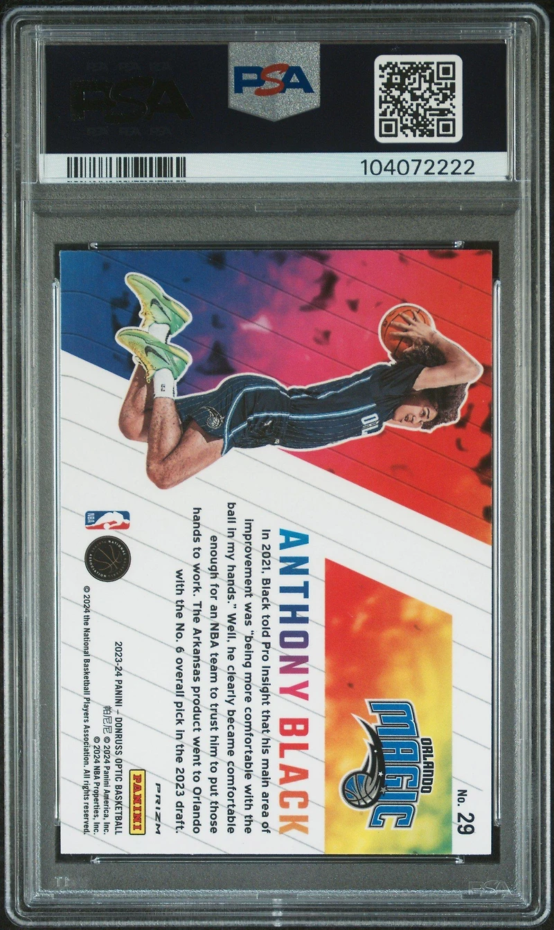 2023 Panini Donruss Optic Phazes 29 Anthony Black PSA 10