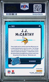 2024 Panini Donruss 303 Jj Mccarthy Optic Preview PSA