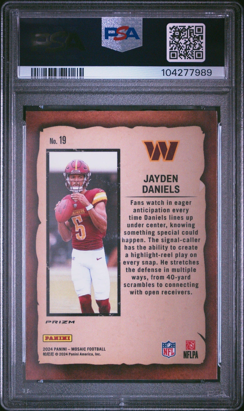 2024 Panini Mosaic Notoriety 19 Jayden Daniels PSA 10