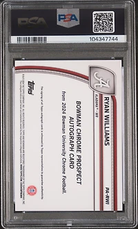 2024 Bowman University Chrome Bowman Chrome Prospect Autographs Parwi Ryan Williams Gold Shimmer PSA 10