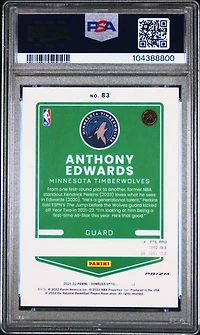 2021 Panini Donruss Optic 83 Anthony Edwards Checkerboard PSA 9