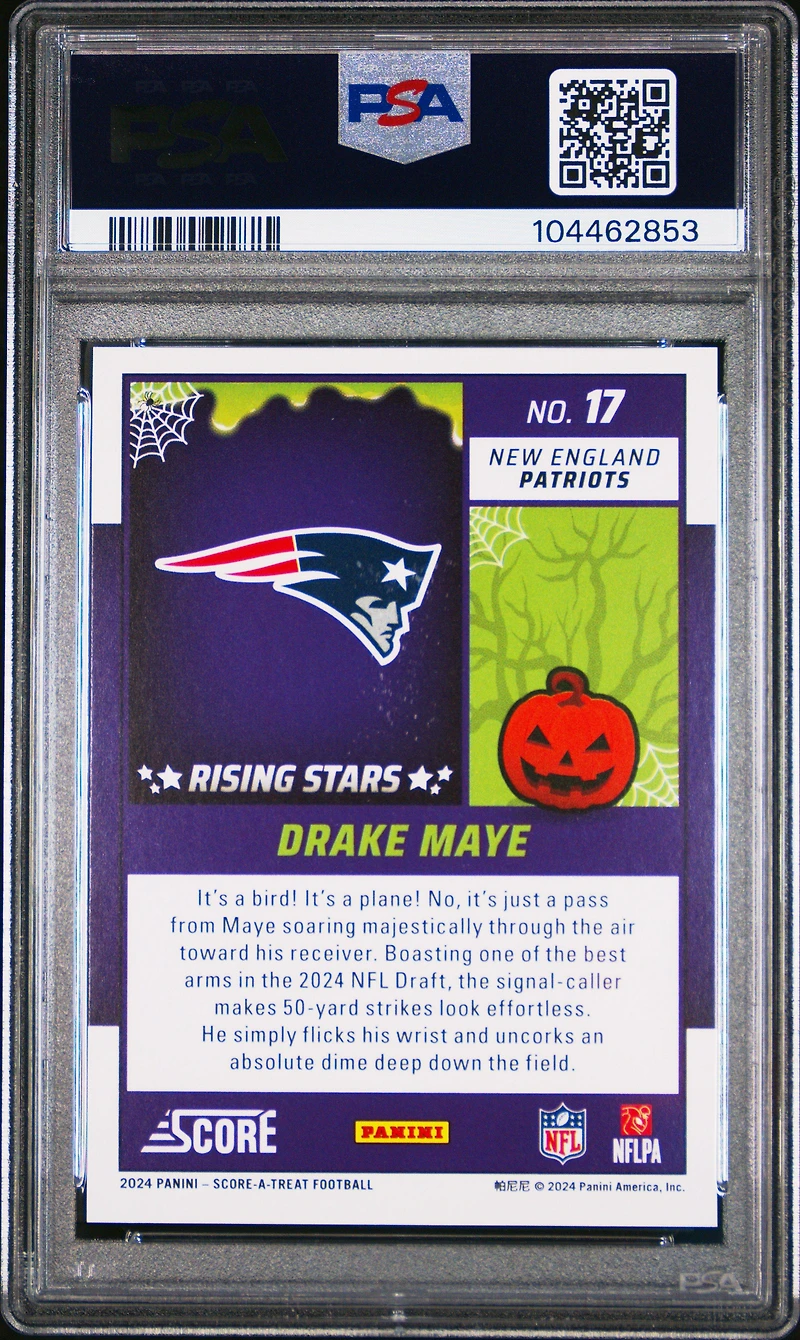 2024 Panini Score-a-treat Rising Stars 17 Drake Maye Bats PSA 10