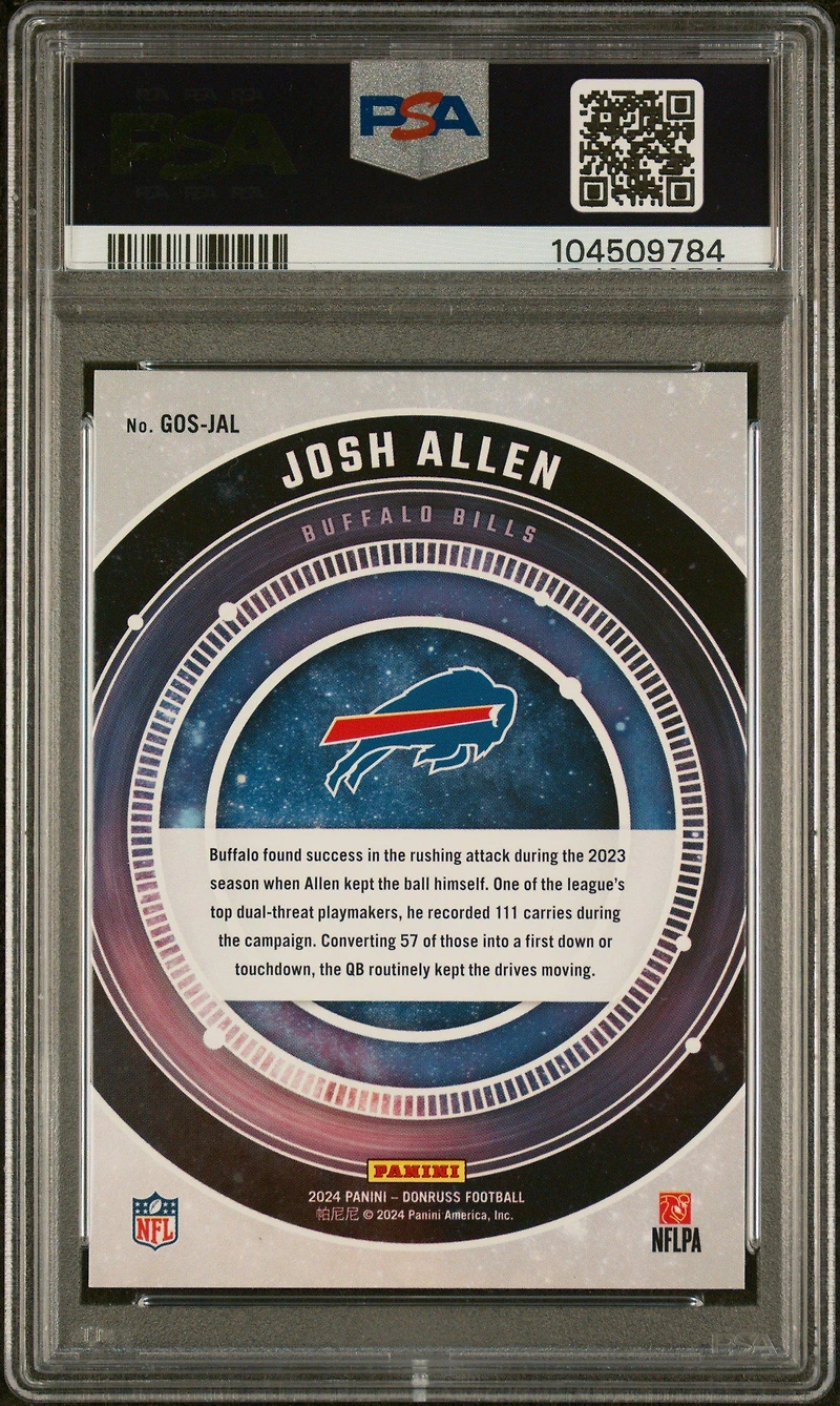 2024 Panini Donruss Galaxy Of Stars Gosjal Josh Allen PSA 10