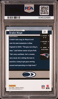 2024 Panini Donruss Retro 2004 21 Drake Maye PSA 10
