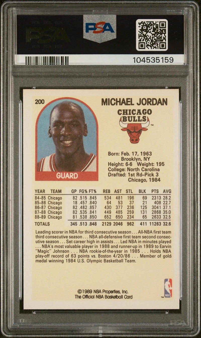 1989 Hoops 200 Michael Jordan PSA
