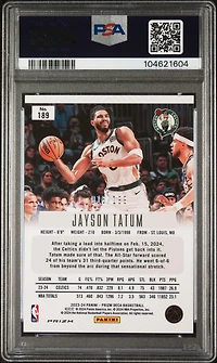 2023 Panini Prizm Deca 189 Jayson Tatum Red Prizm PSA 10