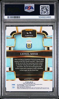 2023-24 Panini Select Fifa 75 Lionel Messi Purple Mojo PSA 10