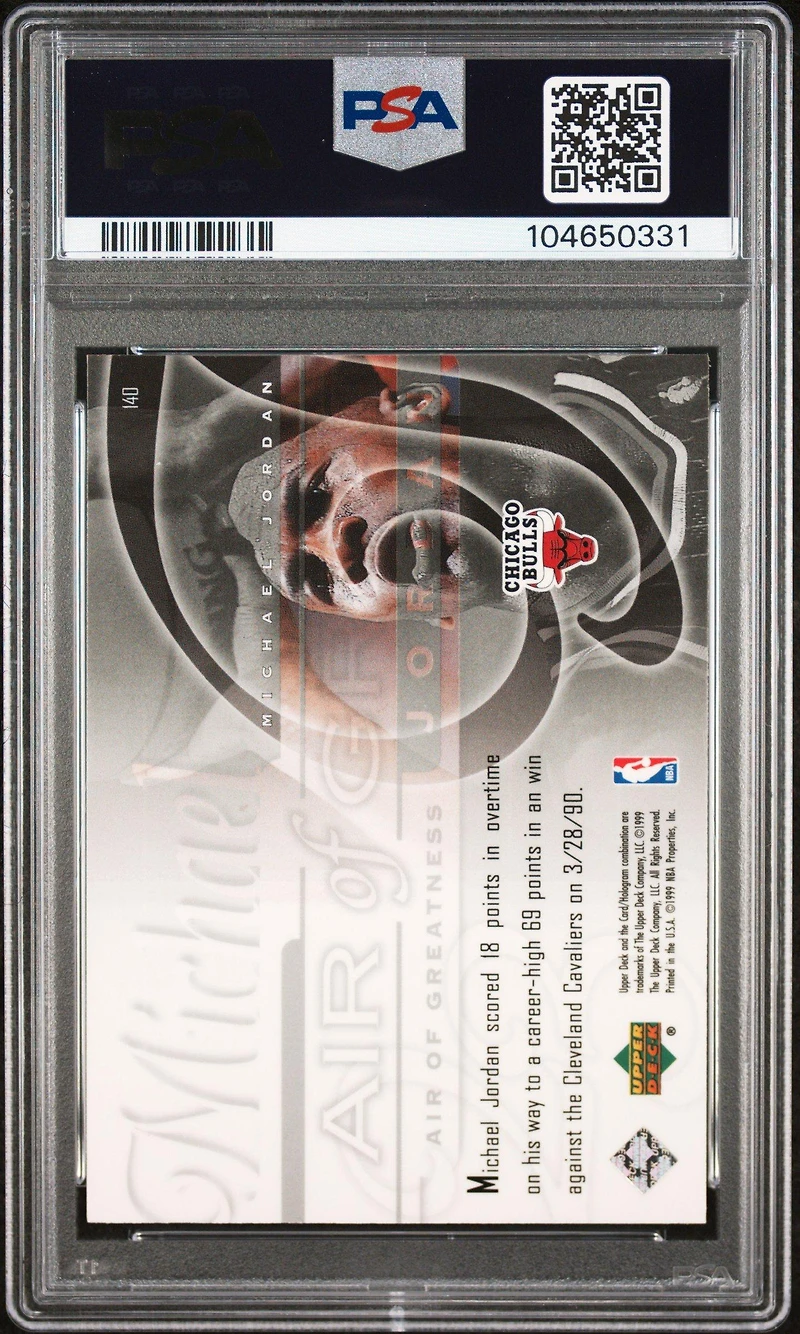 1999 Upper Deck 140 Michael Jordan PSA 8