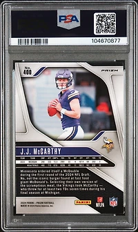 2024 Panini Prizm 400 Jj Mccarthy Neon Green Pulsar PSA 9