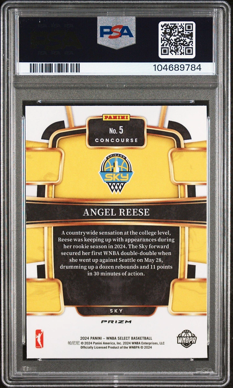 2024 Panini Select Wnba 5 Angel Reese Silver Flash PSA