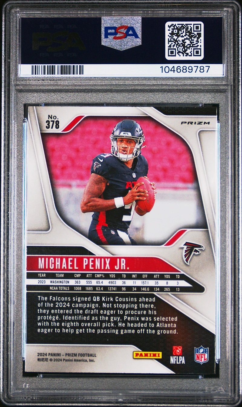 2024 Panini Prizm 378 Michael Penix Jr. Lazer Prizm PSA