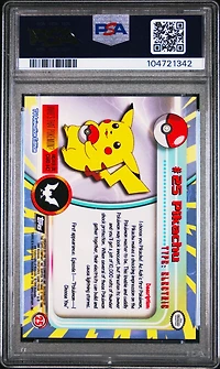 1999 Topps Pokemon Tv 25 Pikachu PSA