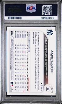 2022 Topps Chrome Sapphire Edition 99 Aaron Judge Orange PSA 10