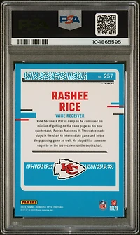 2023 Panini Donruss Optic 257 Rashee Rice Red Hyper PSA 9
