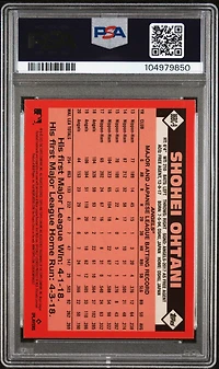 2021 Topps Chrome 1986 Topps Baseball 86bc9 Shohei Ohtani PSA 10